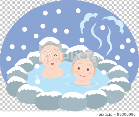 温泉_露天風呂_雪見風呂_高齢男女 温泉_露天風呂_雪見風呂_高齢男女 98000096