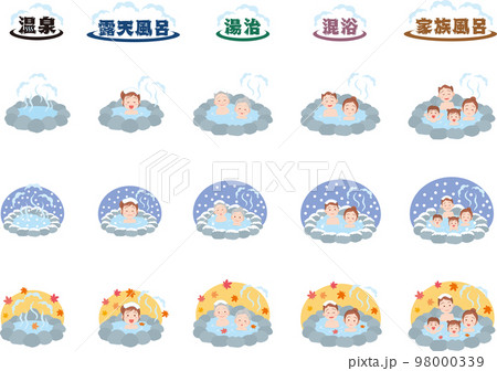 季節の露天風呂_色々な年代の人物_セット 季節の露天風呂_色々な年代の人物_セット 98000339