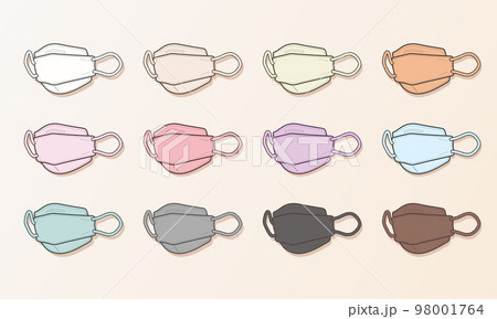 カラフルな立体・ダイヤモンド型マスクセット 98001764