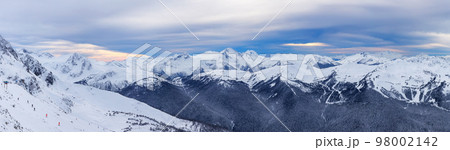 Canadian Mountain Landscape Nature Background covered in snow. Whistler 98002142