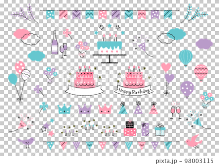 Birthday/anniversary illustration material Birthday/anniversary illustration material 98003115