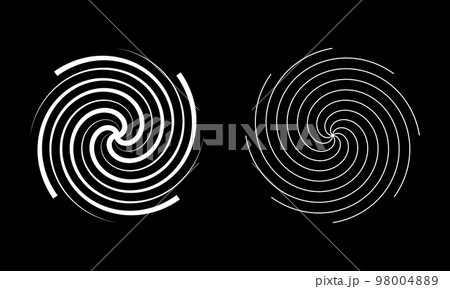 Swirl lines as spiral. Line art background. Abstract vector tattoo or logo or icon. 98004889