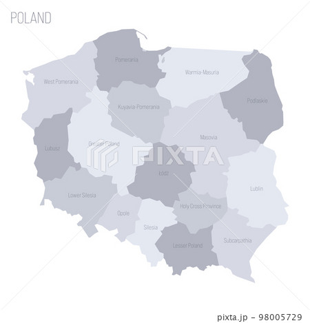 Poland political map of administrative...のイラスト素材 [98005729] - PIXTA