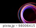 Neon design circle element lights glow and flash technology abstract background banner. 98006415