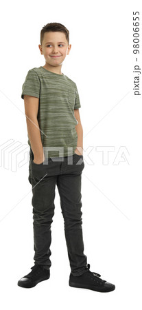 huru preteens Full length portrait of preteen boy on white...の写真素材 [98006655] - PIXTA