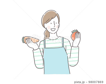 野菜を持つ女性 98007869