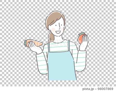 野菜を持つ女性 98007869