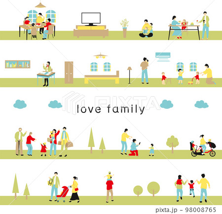家族の日常 シームレス背景 家族の日常 シームレス背景 98008765