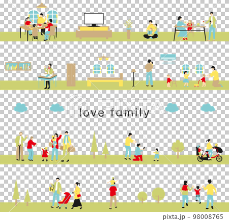 家族の日常 シームレス背景 家族の日常 シームレス背景 98008765