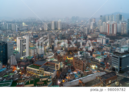 Cityscape of Seoul capital of South Korea on a smoggy day Cityscape of Seoul capital of South Korea on a smoggy day 98009782