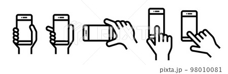 スマートフォン操作のアイコンセット 98010081