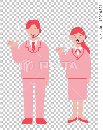 Illustration of a male and female operator who guides 98010896