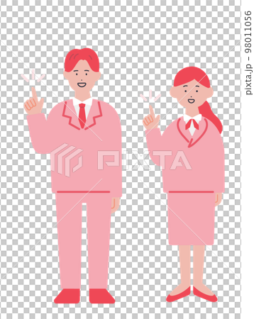 指差しをするビジネスパーソンのイラスト 98011056
