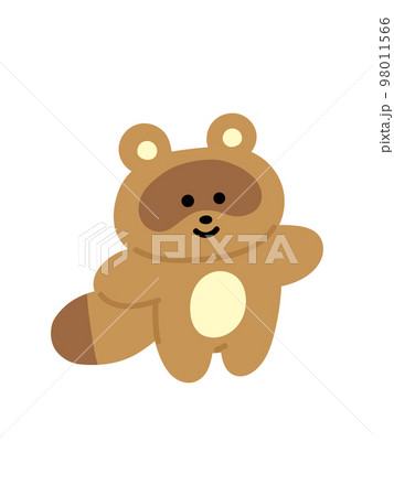 手を広げるタヌキ・ゆるかわ 98011566