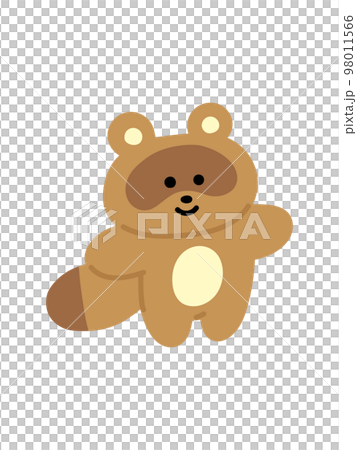 手を広げるタヌキ・ゆるかわ 98011566