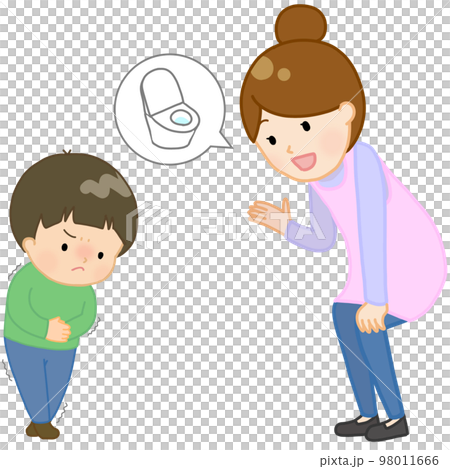 A nursery teacher who speaks to a child who puts up with the urge to defecate 98011666