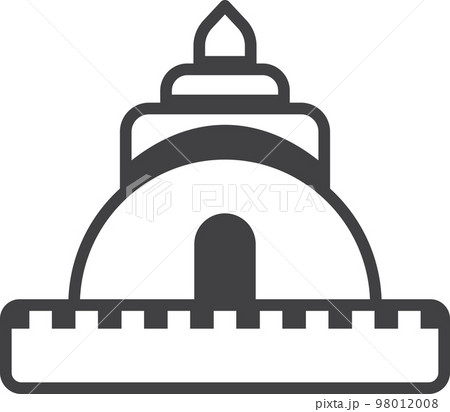Thai style temple illustration in minimal style 98012008