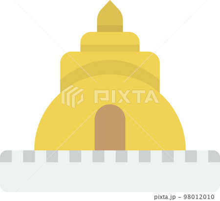 Thai style temple illustration in minimal style Thai style temple illustration in minimal style 98012010