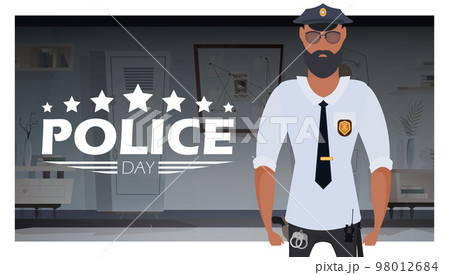 Poster Police Day Defender's Day. Vector illustration. 98012684