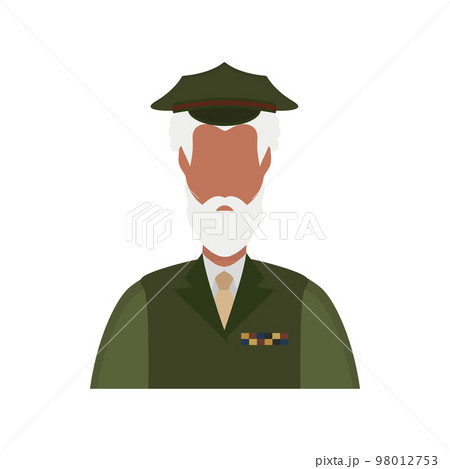 Veteran in green uniform icon. Vector illustration. Veteran in green uniform icon. Vector illustration. 98012753