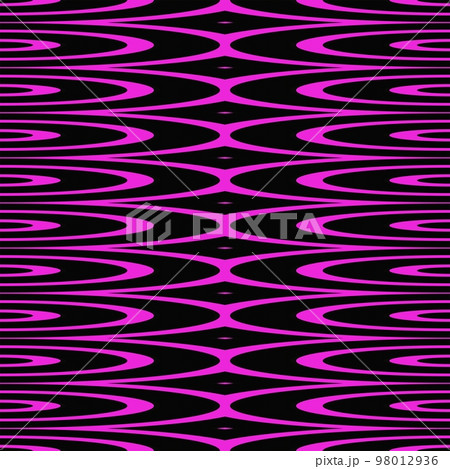 Curvy shapes seamless pattern, magenta black ornament Curvy shapes seamless pattern, magenta black ornament 98012936