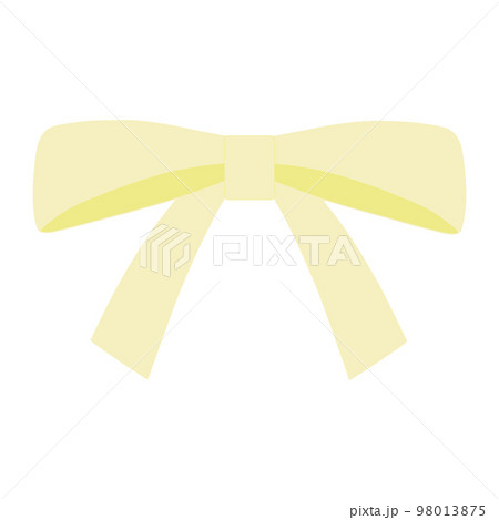 シンプルでかわいい黄色のリボン単体イラスト 98013875