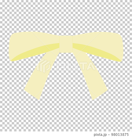 シンプルでかわいい黄色のリボン単体イラスト 98013875