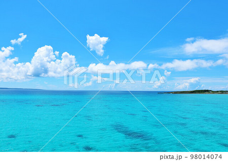 沖縄　夏の青空と海 98014074