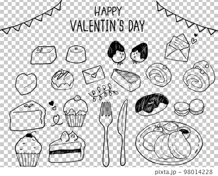 Valentine hand drawn illustration set Valentine hand drawn illustration set 98014228