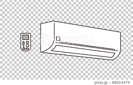 シンプルなタッチ　エアコンとリモコンのイラストレーション 98014474