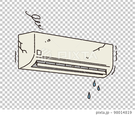 シンプルなタッチ 故障したエアコンのイラストレーション シンプルなタッチ 故障したエアコンのイラストレーション 98014819