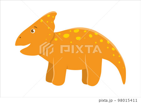 Vector cute dinosaur icon isolated on white background. Funny flat dino character. Cute prehistoric reptile illustration 98015411