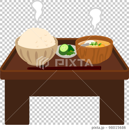 一汁一菜を乗せたお膳 98015686