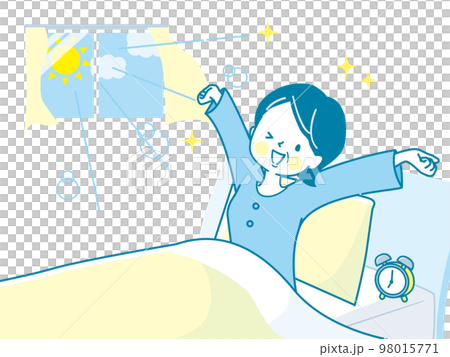 早上起床伸懶腰的中年婦女 98015771