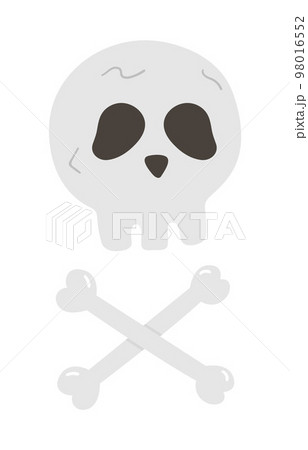 Halloween party illustration with human skull and crossed bones. Vector skeleton. Scary design for Autumn Samhain party. All saints day character. Halloween party illustration with human skull and crossed bones. Vector skeleton. Scary design for Autumn Samhain party. All saints day character. 98016552
