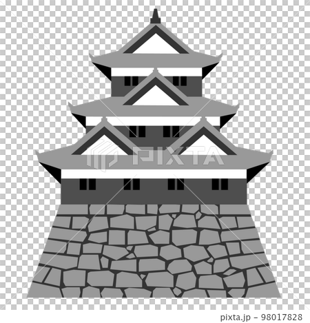 日本城堡:三層天守閣和三層塔樓 日本城堡:三層天守閣和三層塔樓 98017828