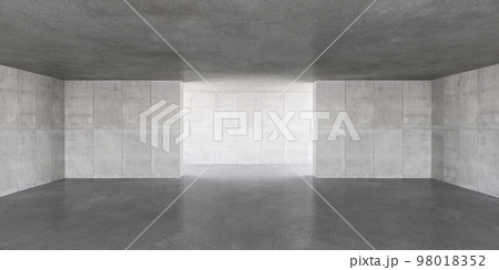 Empty  concrete space interior with sunlight and shadow, 3d rendering 98018352