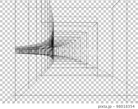 space with  perspective grid line, 3d rendering 98018354