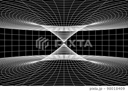 black  space with  perspective grid line, 3d rendering 98018409