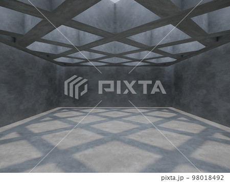 Empty  concrete space interior with sunlight and shadow, 3d rendering 98018492
