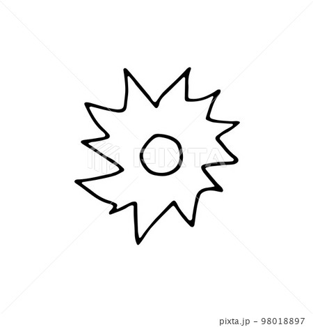 Doodle Sun sign isolated on white background Doodle Sun sign isolated on white background 98018897