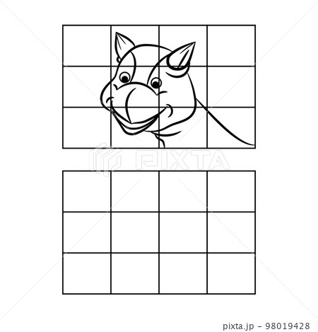 Copy the drawing kids preschool dinosaur activity coloring page Copy the drawing kids preschool dinosaur activity coloring page 98019428