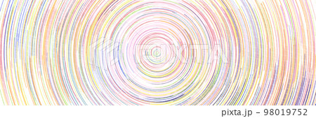 カラフルなグルグル模様　色鉛筆画　3：1　イラスト背景素材 98019752