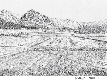 冬の農村風景 冬の農村風景 98019999