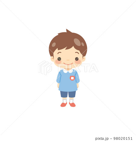幼稚園・保育園のスモッグを着た男の子 98020151