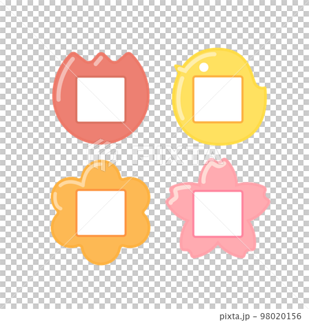 Kindergarten and nursery school name tag set Tulips, chicks, flowers, cherry blossoms 98020156