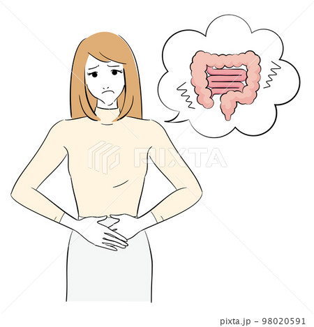 体調不良の女性　下痢便秘 98020591