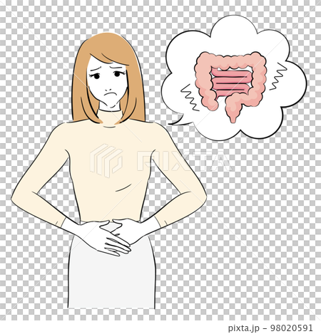 体調不良の女性　下痢便秘 98020591