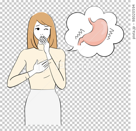 体調不良の女性 胃痛胸焼け 体調不良の女性 胃痛胸焼け 98020594