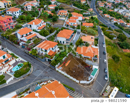 Funchal Aerial View. Funchal is the Capital and Largest City of Madeira Island, Portugal. Europe. 98021590